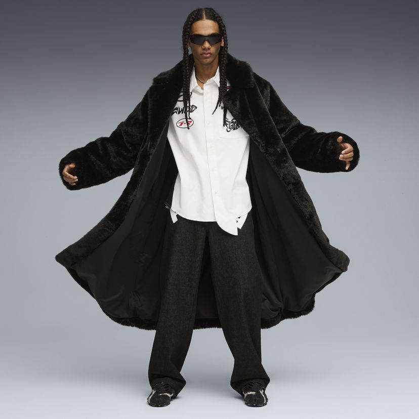 Takit Puma Long Faux Fur Coat A$AP ROCKY x Flacko Musta | 633401_01
