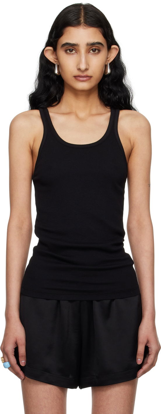 Tankkitoppi AGOLDE Ribbed Tank Top Musta | A7278B-1095
