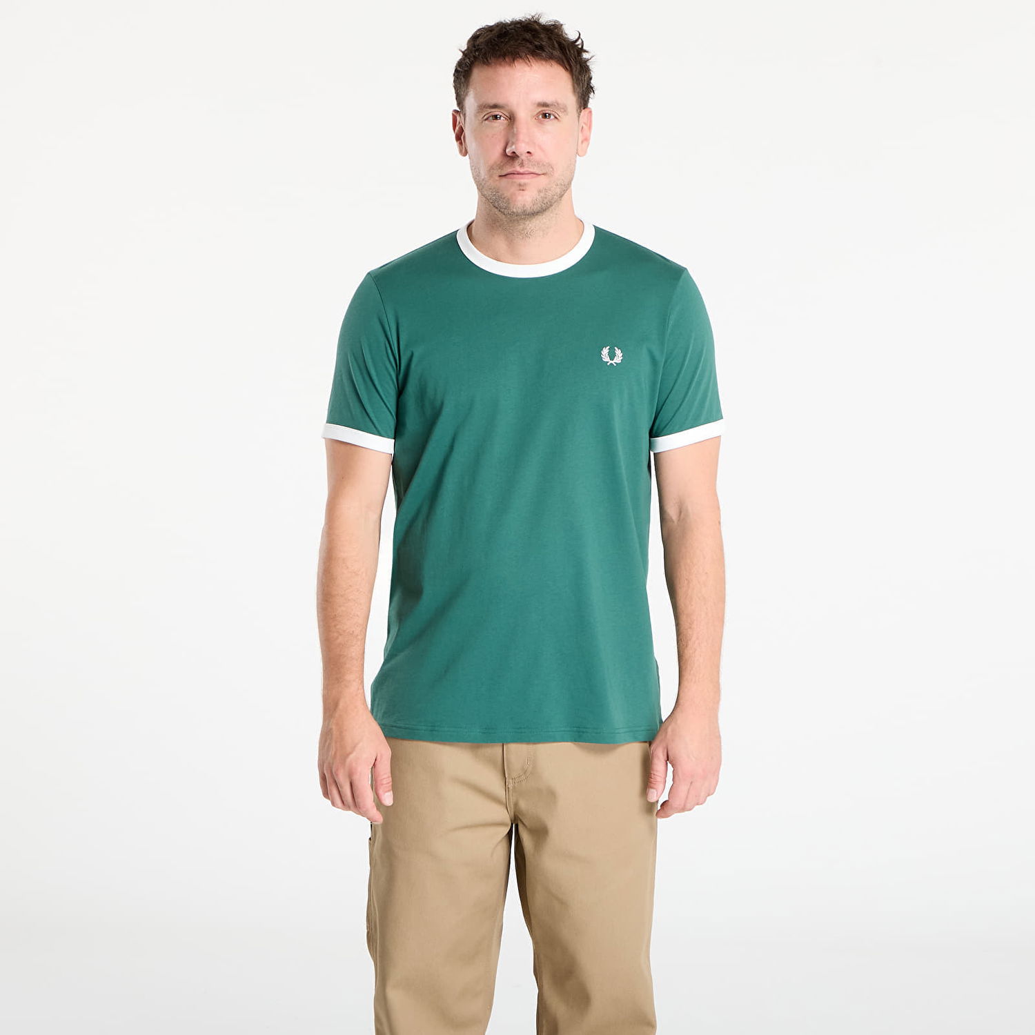 T-paita Fred Perry Fred Perry Ringer T-Shirt Vihreä | M3519 Z93, 0