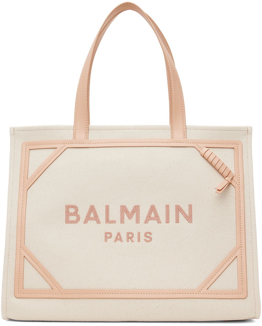 Kangaskassi Balmain B-Army 42 Tote "Off-White" Beige | CN1FF810TCDB, 0