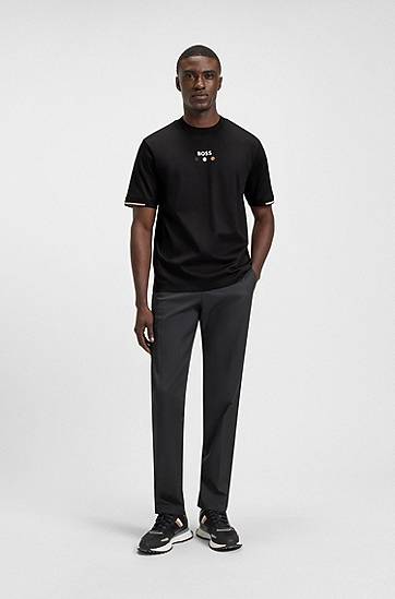 T-paita BOSS Pima Cotton Tee with Tennis Ball Graphics Musta | 50545292, 1