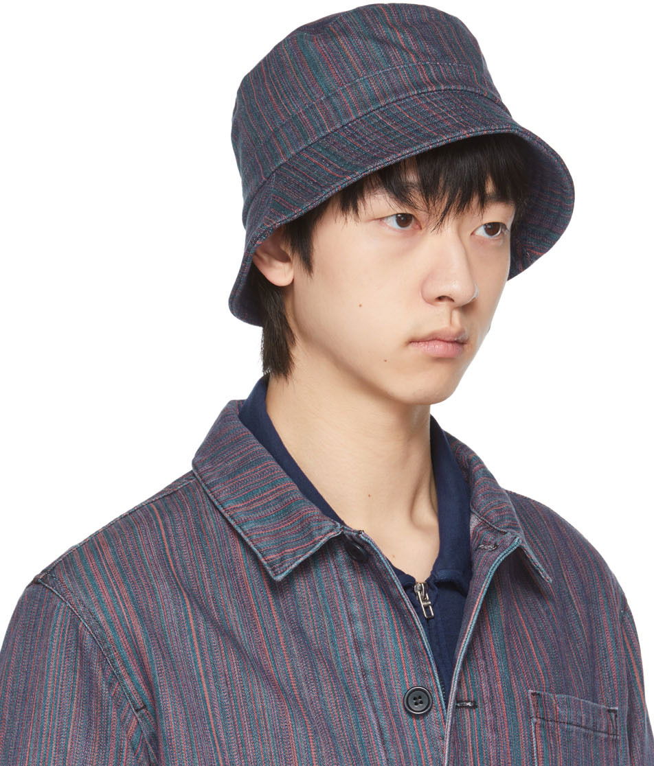 Hattu YMC YMC Upcycled Stripe Denim Bucket Hat Monivärinen | PHSAF, 1