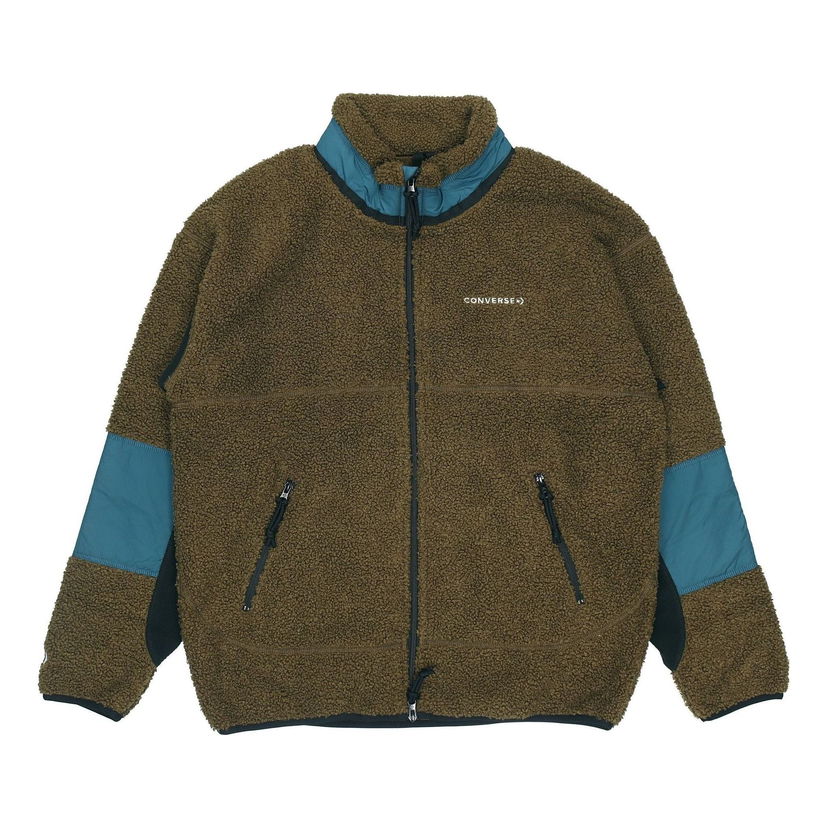 Takki Converse Fleece Sherpa Jacket Ruskea | 10018039-A03