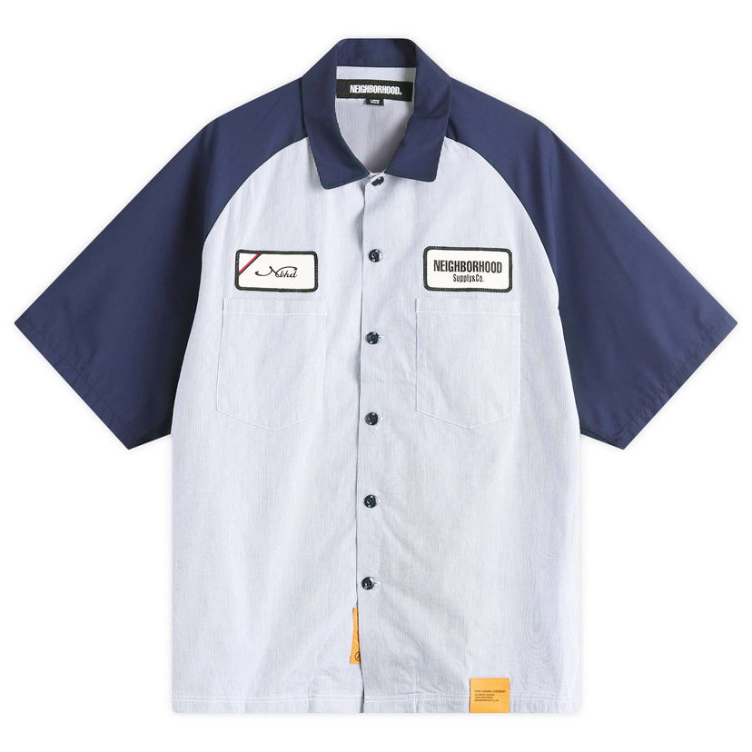 Paita Neighborhood Neighborhood Classic Stripe Short Sleeve Work Shirt, Size Large Sininen | 251TSNH-SHM04-NVY