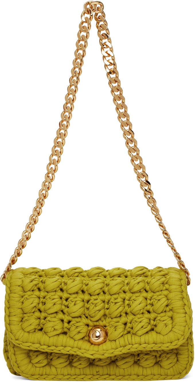 Olkalaukku Bottega Veneta Crochet Shoulder Bag Keltainen | 640720 V06Z0