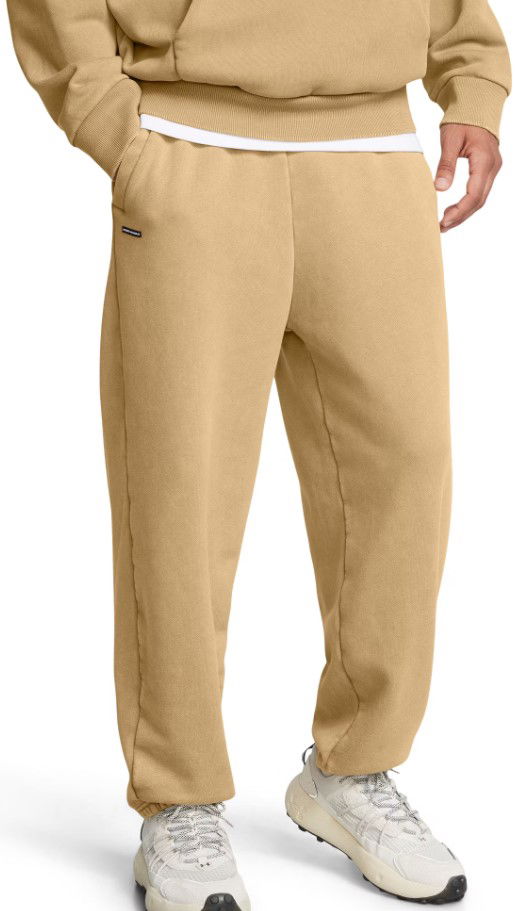 Verryttelyhousut Under Armour UA Icon HWT Flc Wash OS Pants Beige | 1386554-263