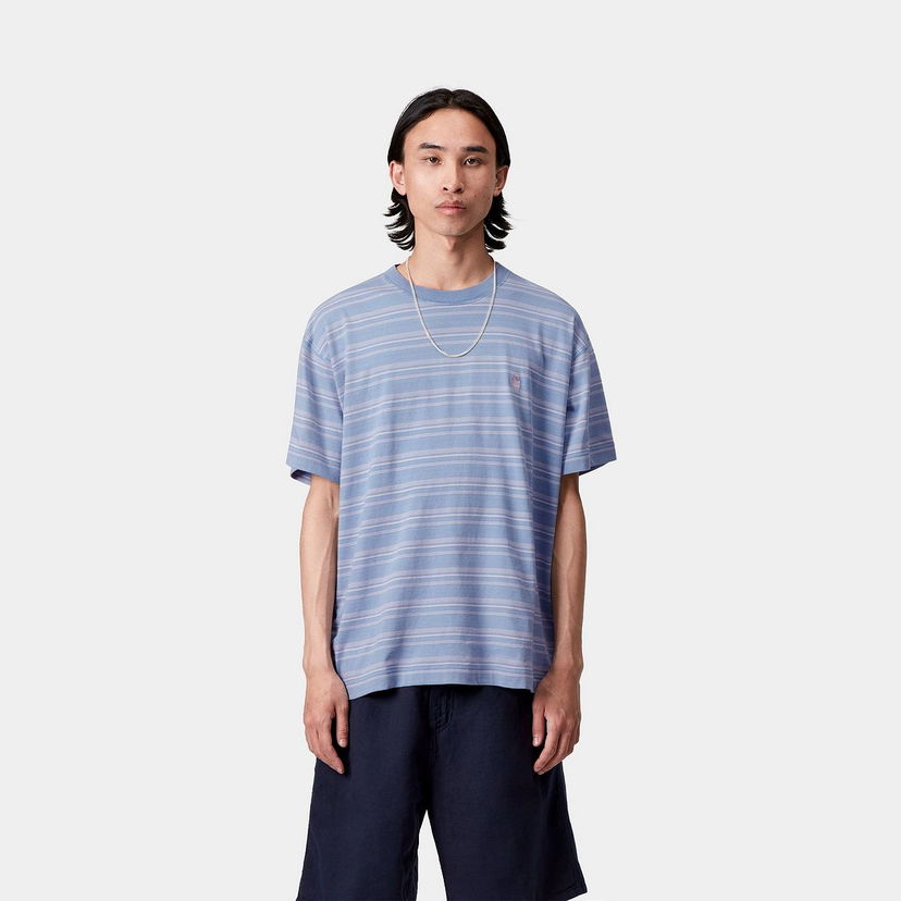 T-paita Carhartt WIP Carhartt WIP Brodine Stripe Short Sleeve T-Shirt Sininen | I035168_6