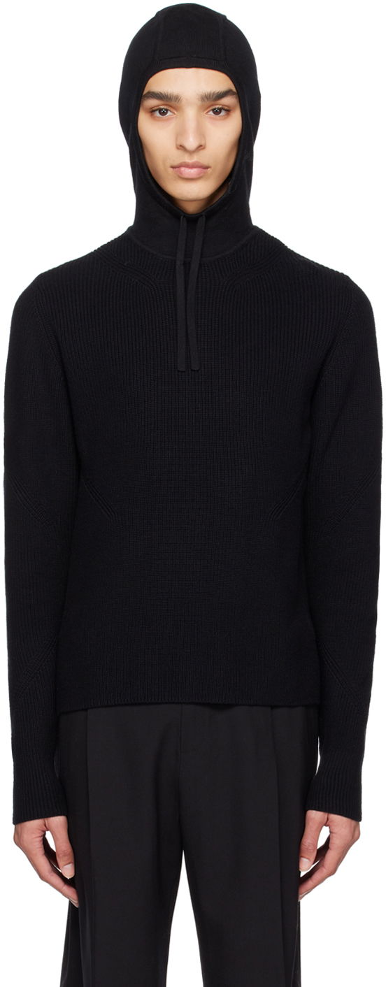 Villapaita Dion Lee Dion Lee Paneled Knit Hoodie Musta | C7158R23