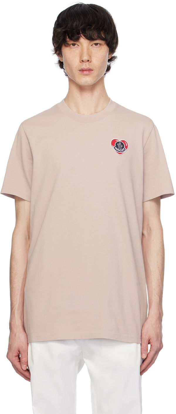 T-paita Moncler Heart T-Shirt Beige | J10918C000218390T