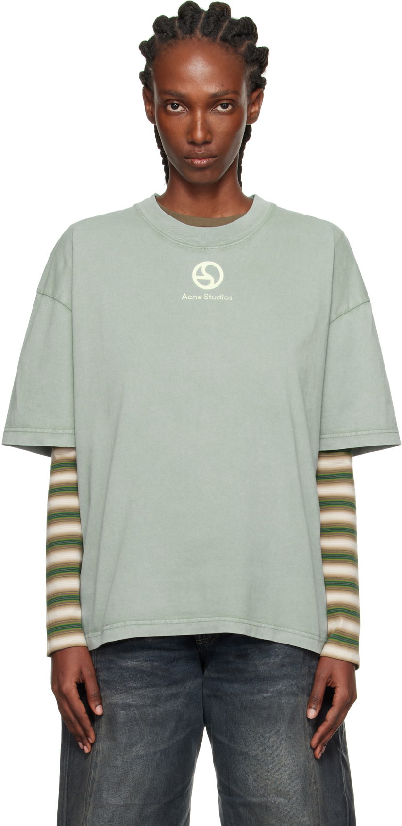 T-paita Acne Studios Acne Studios Logo T-Shirt Vihreä | CL0360-