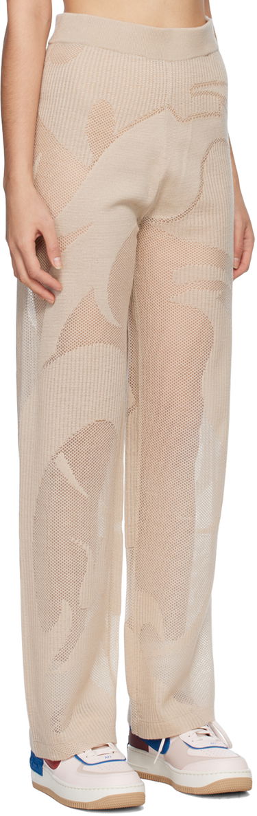 Housut Feng Chen Wang Feng Chen Wang Phoenix Knitted Trousers Beige | FUS15KT04, 1