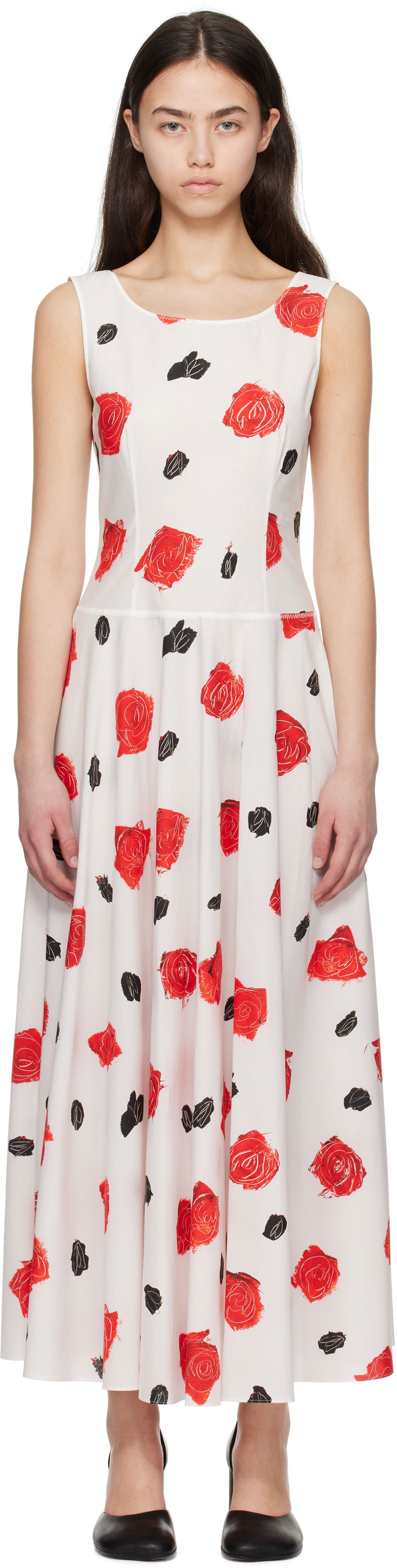 Mekko Marni Marni Iris Cotton Poplin Maxi Dress Valkoinen | ABMA1446A0 UTC501