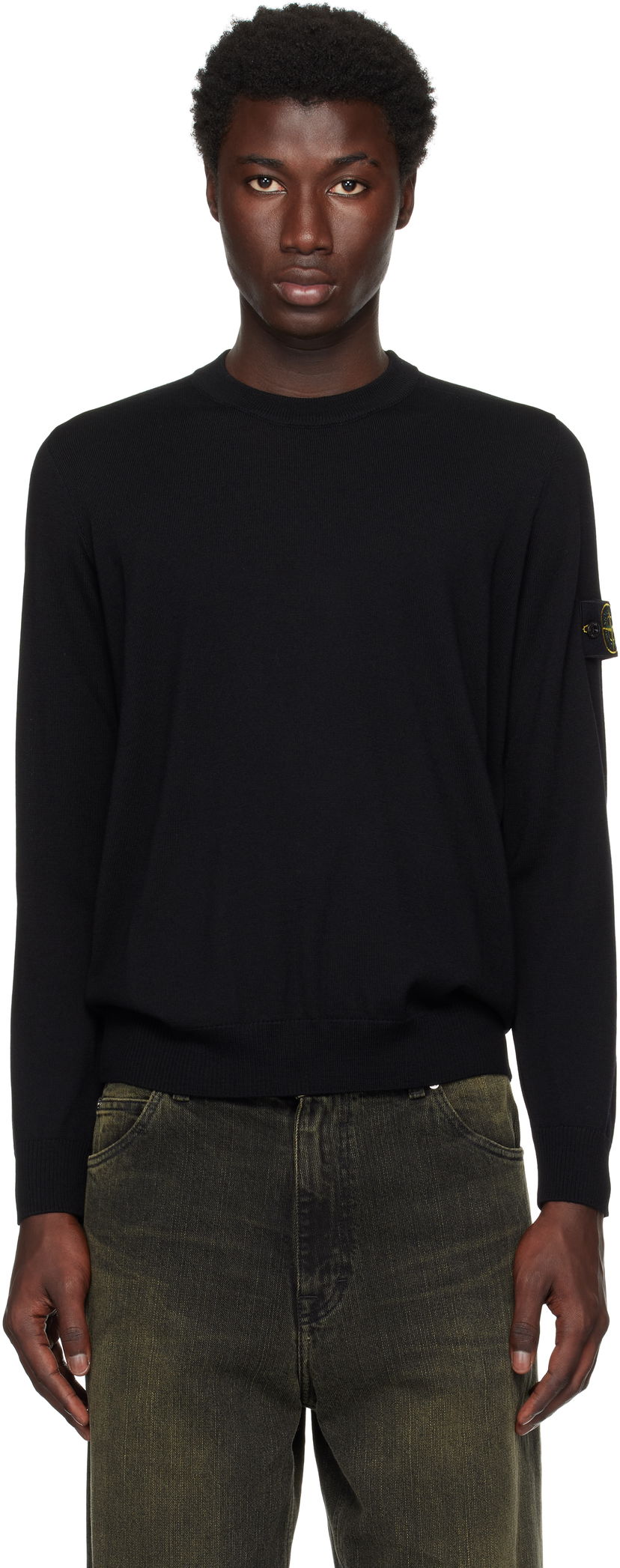 Huppari Stone Island Stone Island Light RWS Geelong Wool Sweatshirt Musta | K2S15 5100071 S00C4