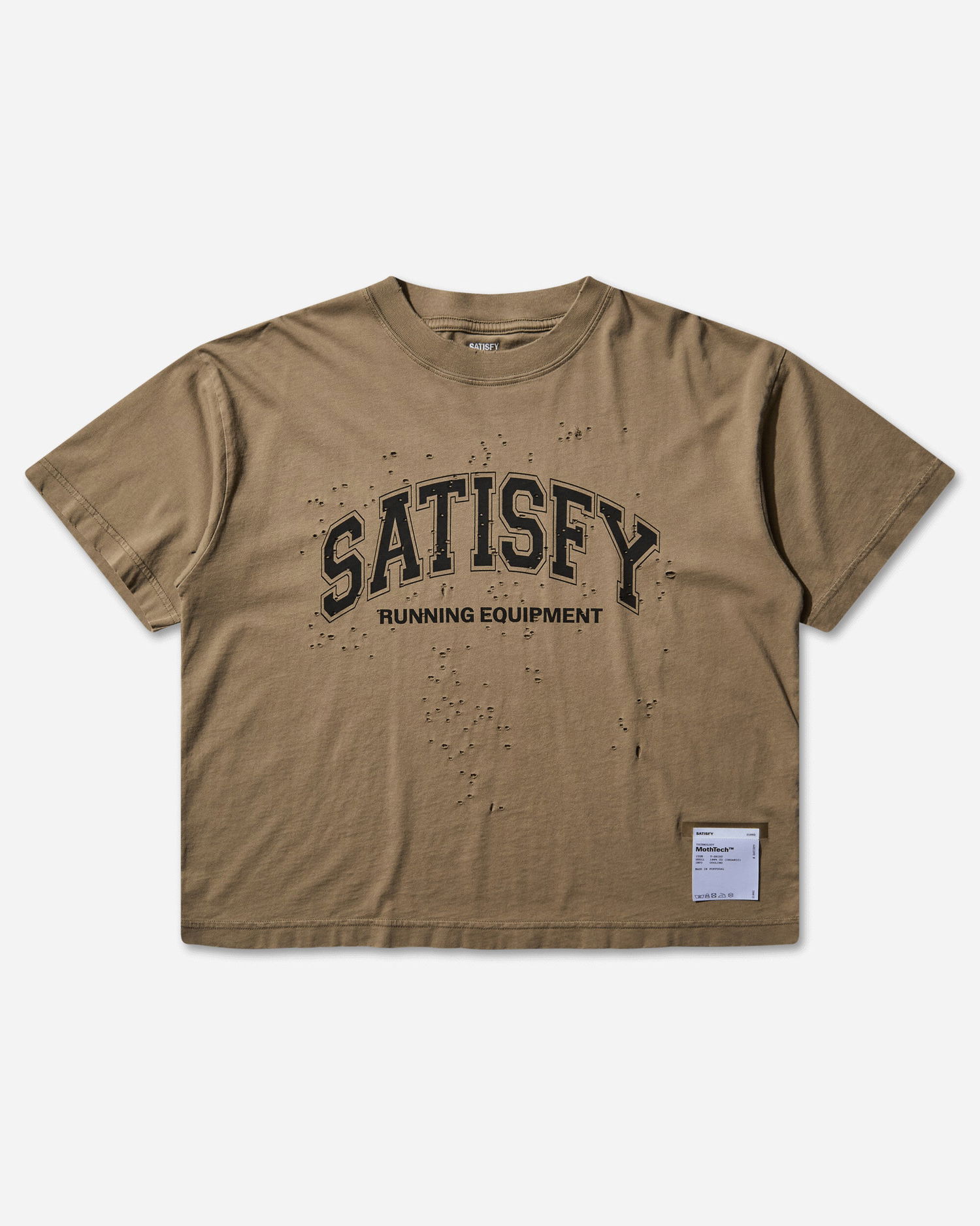 T-paita Satisfy MothTech T-Shirt with Holes Ruskea | 21002 91A04, 1