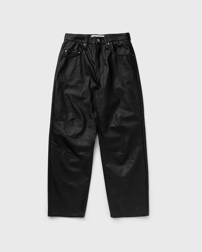Jeans Won Hundred Santiago Immitated Leather Casual Pants Musta | 3043-16010