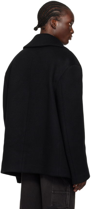 Takit We11done Double-Breasted Wool Peacoat Musta | WD-CT2-24-045-M-BK, 2