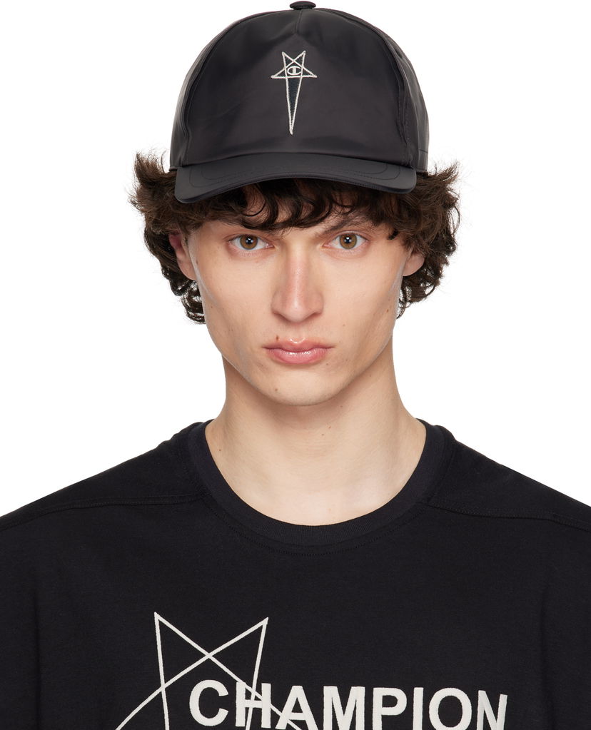 Korkki Rick Owens Rick Owens Champion Edition Baseball Cap Musta | CM01E6201 CHNY NYLON