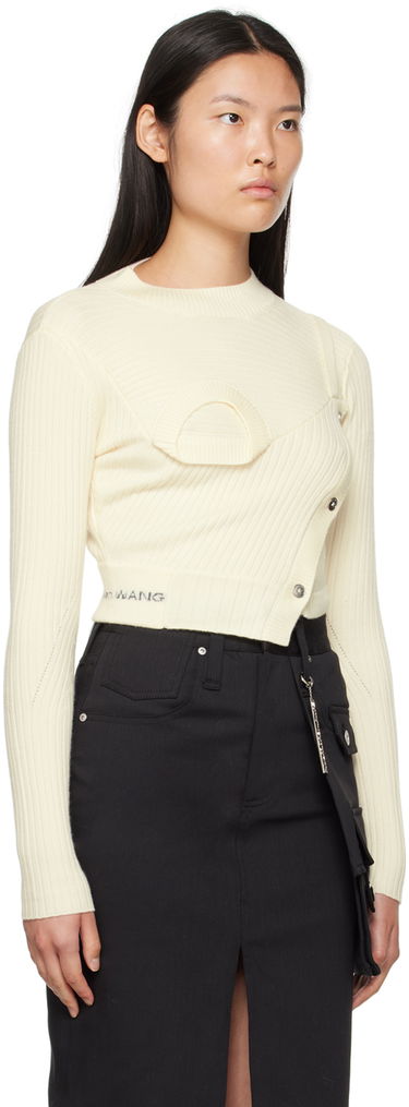 Villapaita Feng Chen Wang Feng Chen Wang Ribbed Asymmetrical Sweater Beige | FWF16KT02, 1
