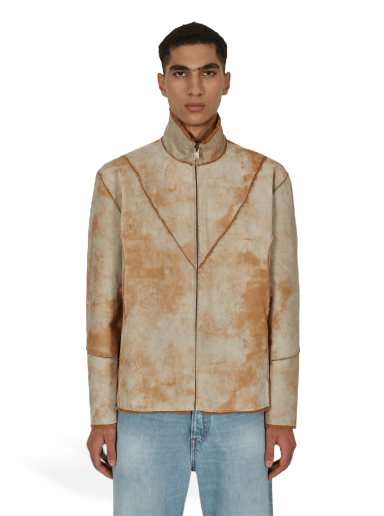 Takki GUESS Leather Sherpa Jacket Beige | M2BL06L0R30 F9JB