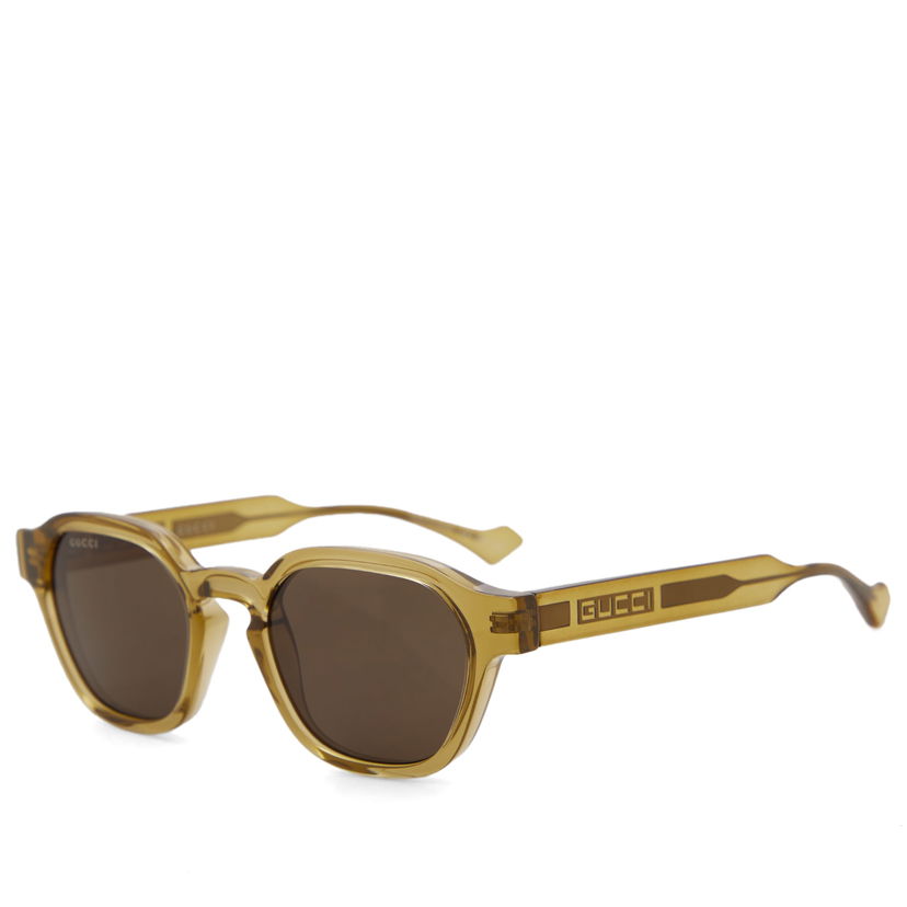 Aurinkolasit Gucci La Piscine Sunglasses Yellow/Brown Ruskea | GG1730S-003