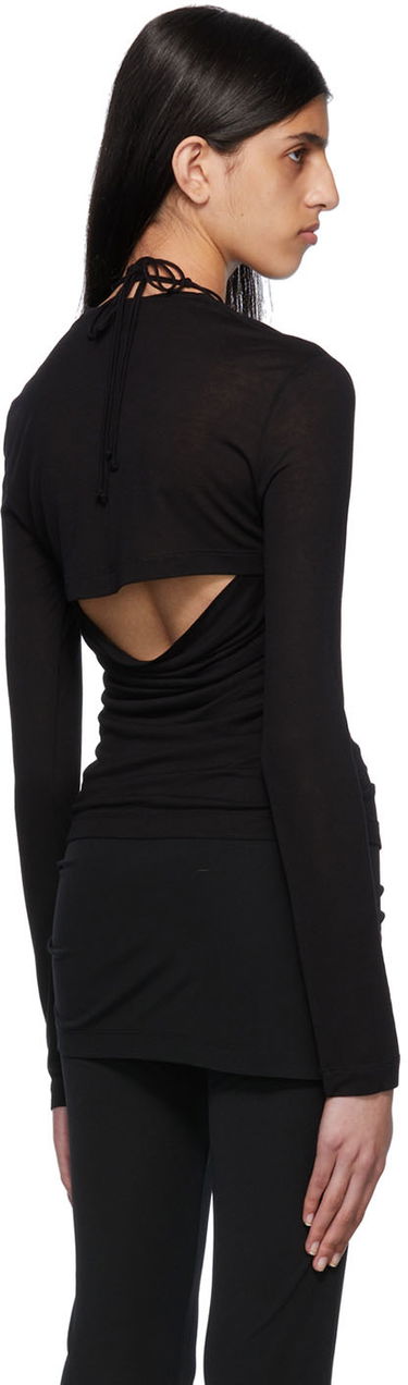 Tankkitoppi Helmut Lang Halter Longsleeve Top Musta | Ls Halter Top, 2