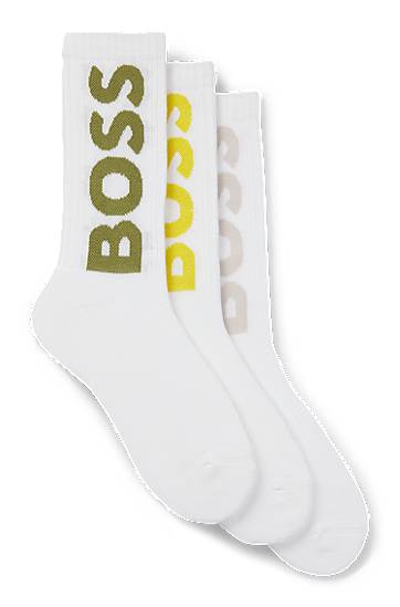 Sukat BOSS Three-Pack of Short Logo Socks Valkoinen | 50524259, 0