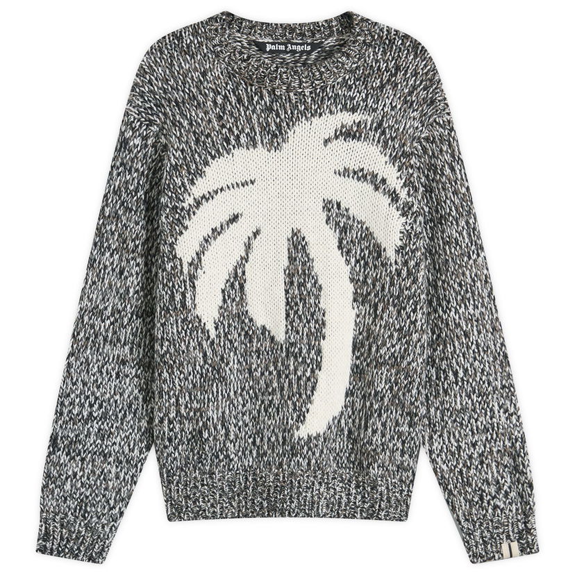 Villapaita Palm Angels Melange Palm Knit Harmaa | PMHE066F24KNI0010803
