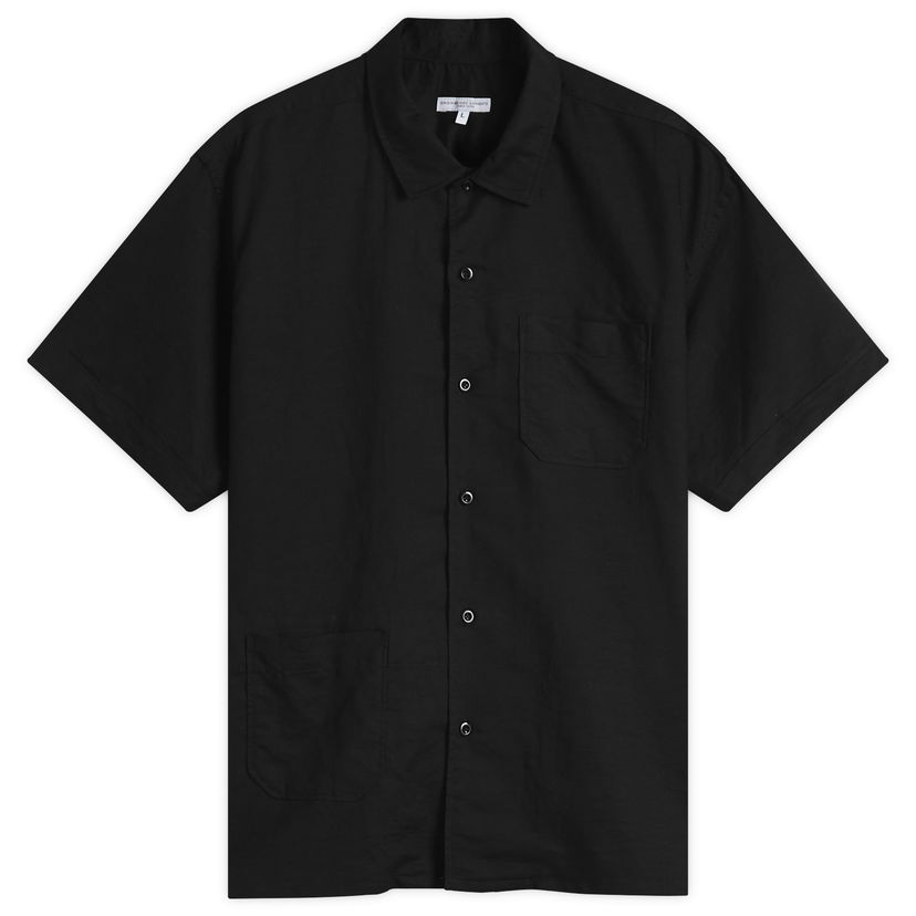 Paita Engineered Garments Engineered Garments Camp Shirt Handkerchief Linen, Size Large Musta | QT017-RK299