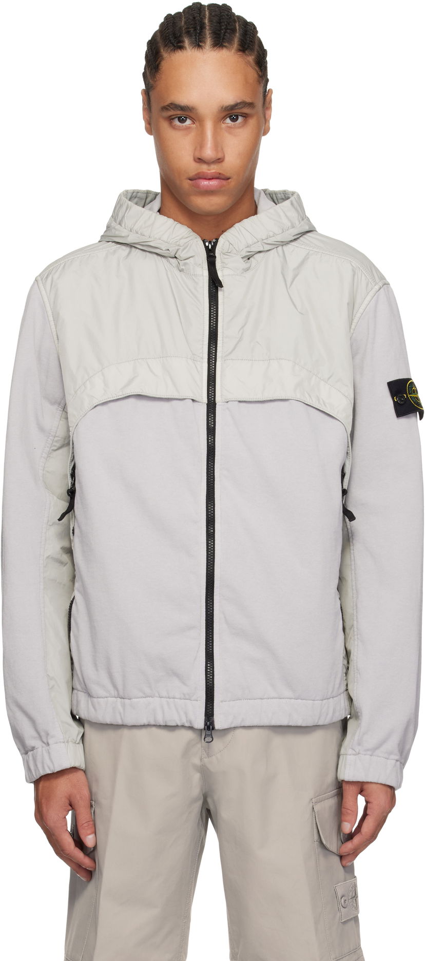Tuulitakki Stone Island Stone Island Crinkle Reps R-NY Hooded Jacket Harmaa | K1S15 4100041 S0A23