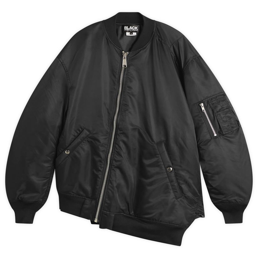 Bomber-takki Comme des Garçons Comme des Garçons BLACK Asymmetric Bomber Jacket Musta | 1P-J011-W25-1