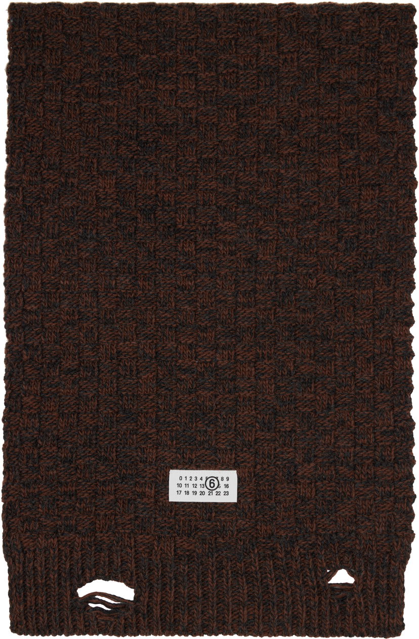 Huivi Maison Margiela MM6 Maison Margiela Brown Distressed Scarf Ruskea | SH2TE0005 M13174