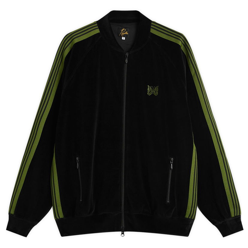 Bomber-takki Needles Velour Rib Collar Track Jacket Musta | RW323-C