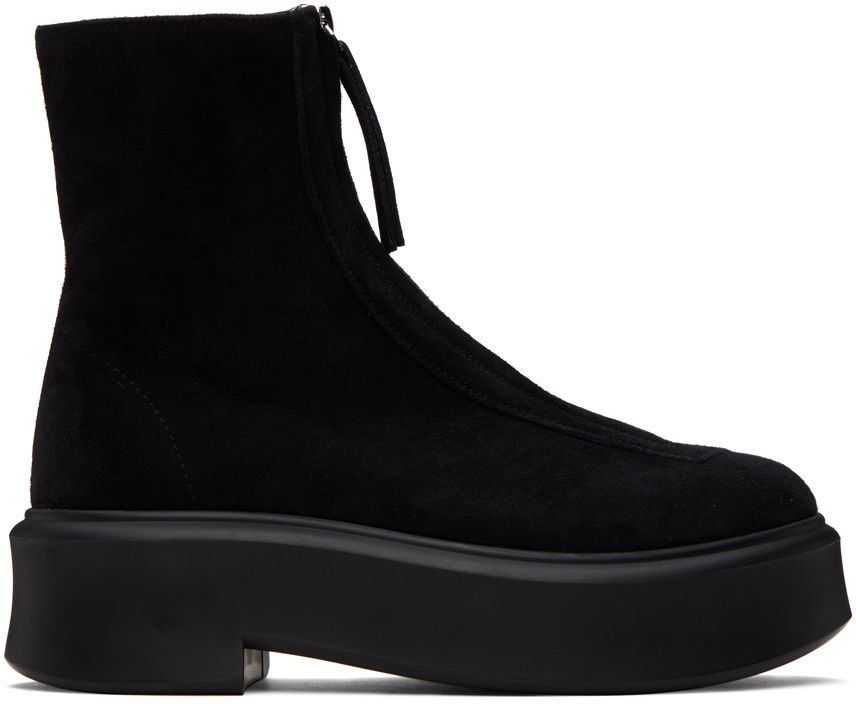 Vaatteet The Row The Row Zipped I Suede Boots Musta | F1144-L25, 0