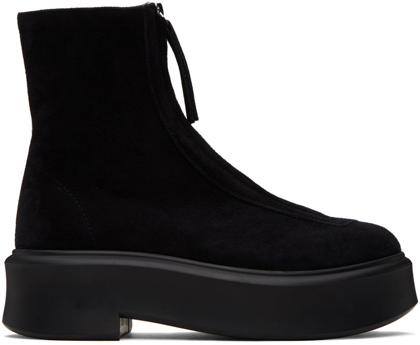 Vaatteet The Row The Row Zipped I Suede Boots Musta | F1144-L25