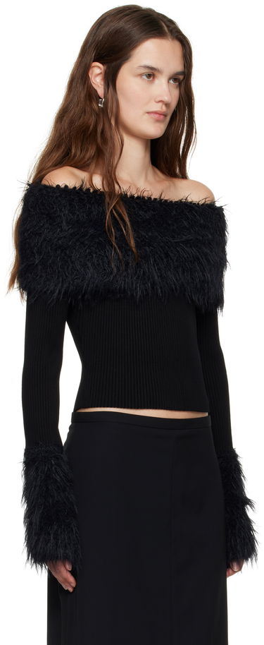 Villapaita Jean Paul Gaultier Jean Paul Gaultier Ribbed Off-The-Shoulder Sweater Musta | 25/03-W-PO018-K005-00, 1