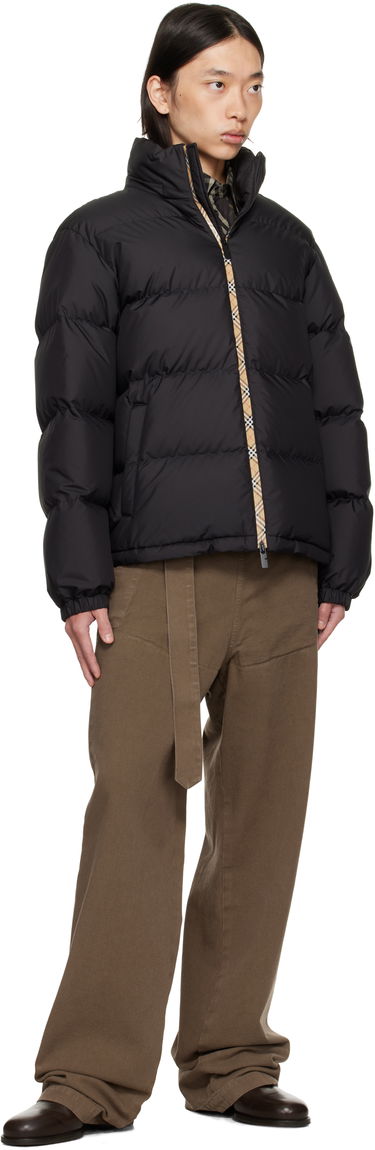 Puffer takki Burberry Burberry Snowdon Checker-Tape Down Jacket Musta | 8113810, 4