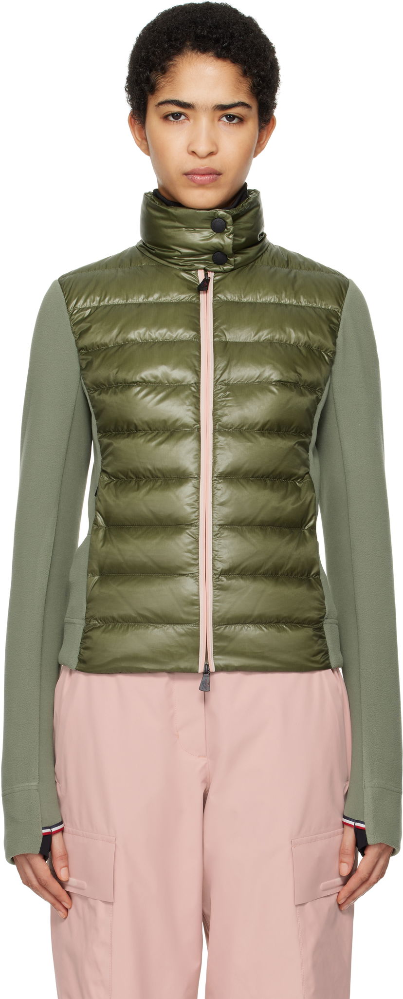 Puffer takki Moncler Moncler Grenoble Padded Zip-Up Down Jacket Vihreä | J20988G0001980093