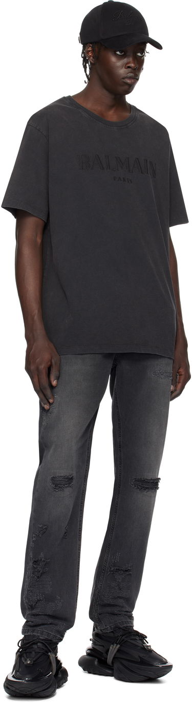 T-paita Balmain Loose Vintage Embroidery T-Shirt Musta | DH1EG010BC72, 3