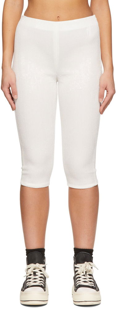 Shortsit We11done We11done Sequin Cycling Shorts Valkoinen | WD-PT1-22-295-W-WH, 0