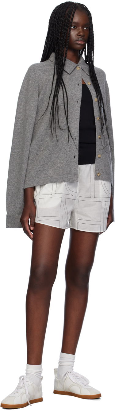 Shortsit TOTEME TOTEME Monogram Print Shorts Valkoinen | 243-WRB1141-FB0239, 3