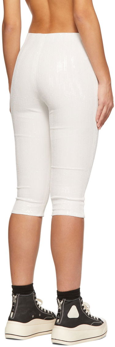 Shortsit We11done We11done Sequin Cycling Shorts Valkoinen | WD-PT1-22-295-W-WH, 2