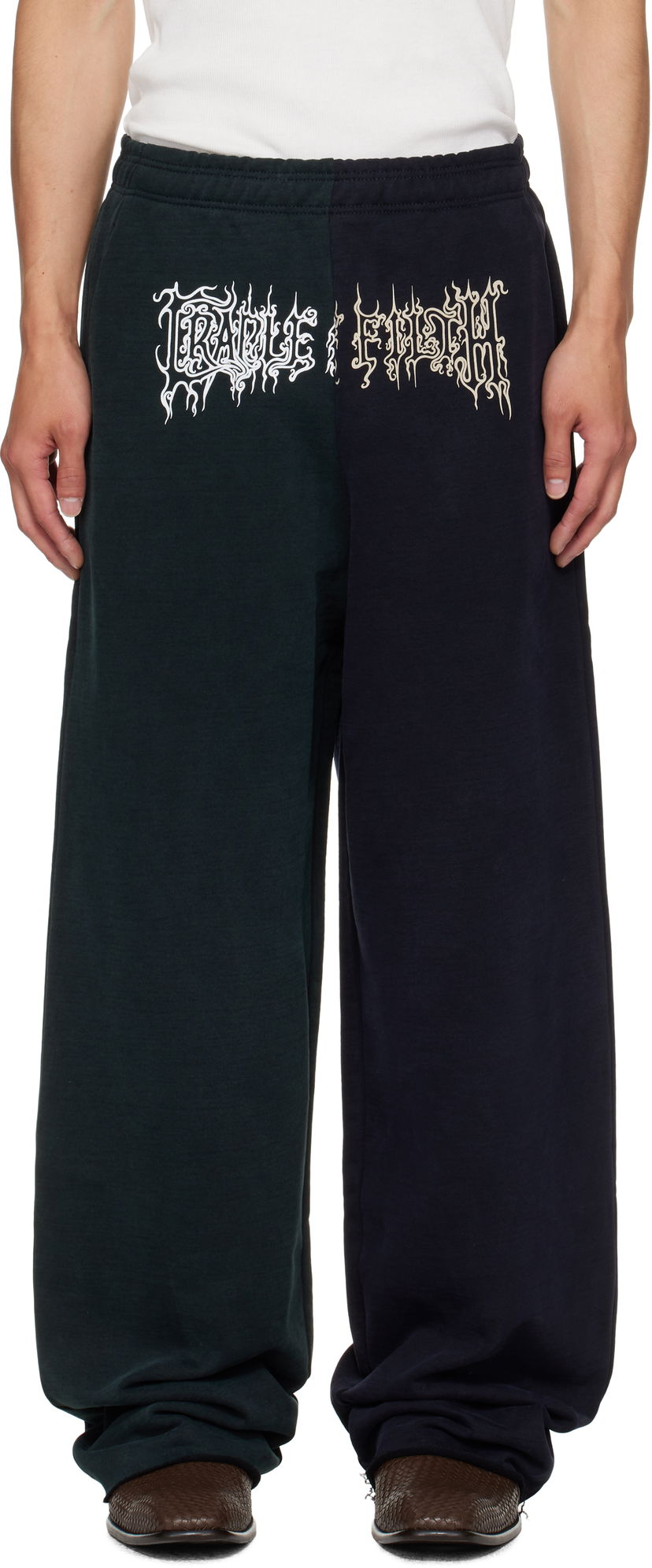 Verryttelyhousut VETEMENTS Vetements Cradle of Filth Cut-Up Baggy Sweatpants Vihreä | UCF76SP850EN