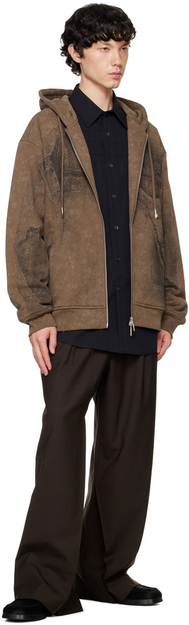 Huppari Feng Chen Wang Feng Chen Wang Deconstruction Print Zip Hoodie Ruskea | FUF18HD02, 3