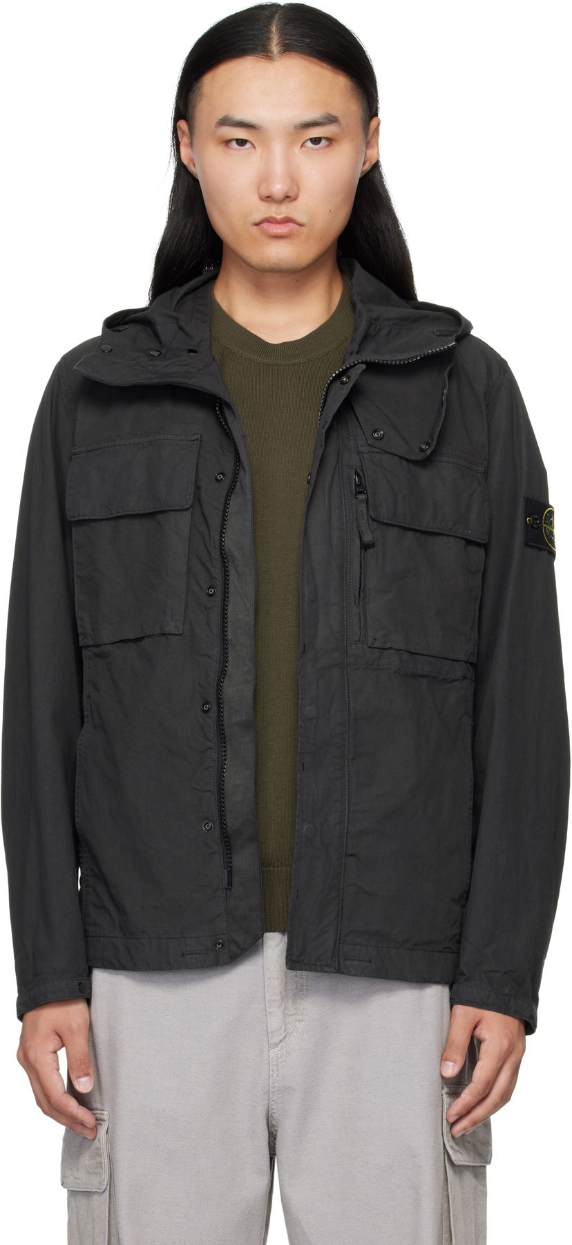 Takki Stone Island Canvas Weave Cotton Jacket Musta | K2S15 Q100012 S0240