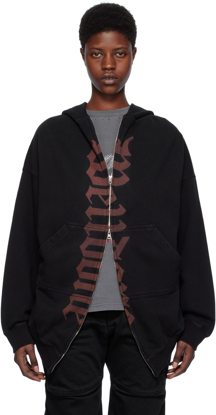 Huppari We11done Printed Hoodie by Musta | WD-TJ0-24-812-U-BK