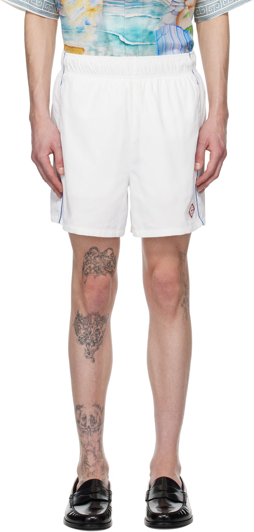 Uimapuvut Casablanca Casablanca Midnight Acropolis Windbreaker Shorts Valkoinen | MPS25-TR-029-01