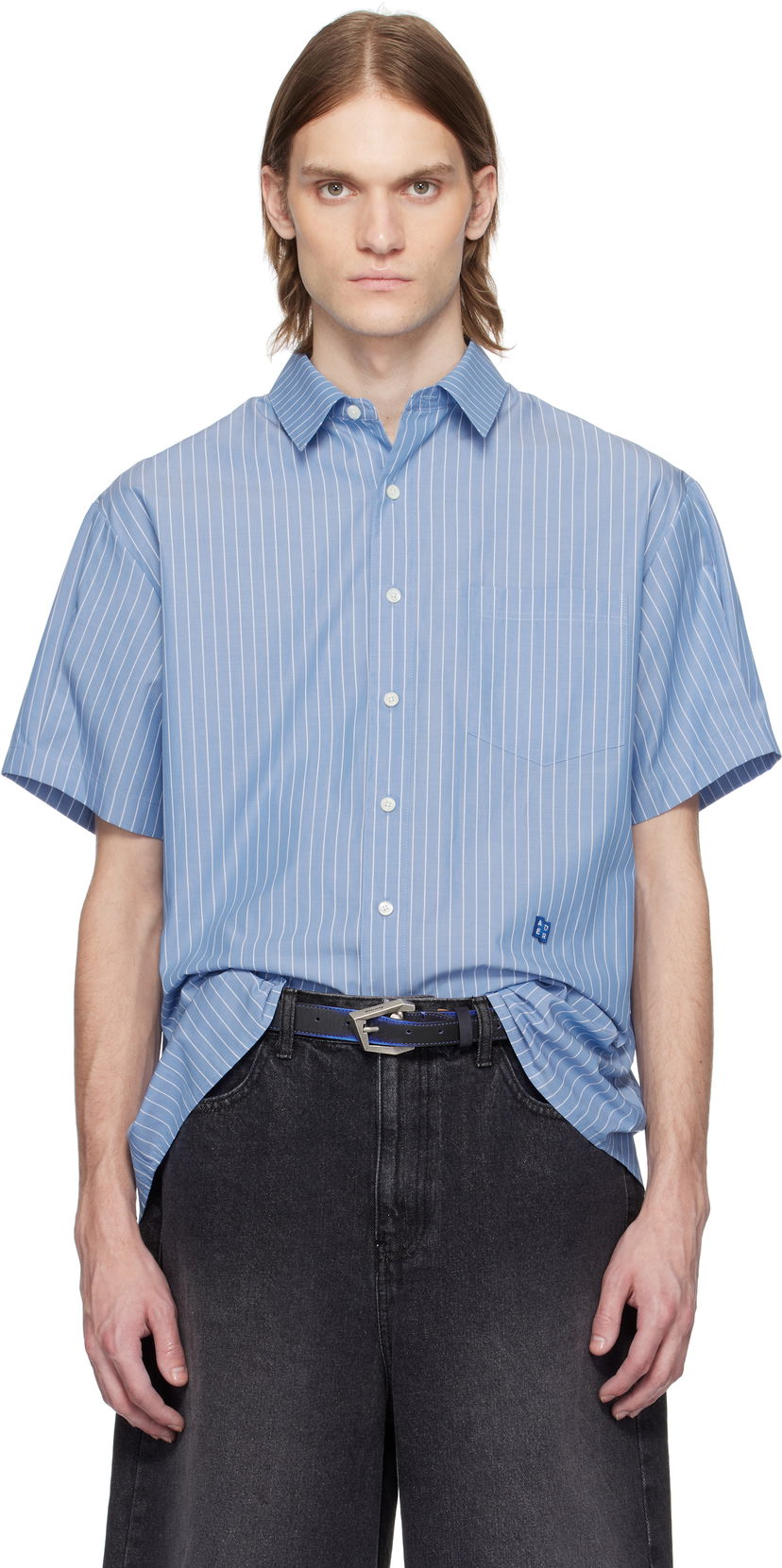 Paita ADER ERROR ADER error TRS Tag Half Sleeve Shirt Sininen | BN42FYSH0202ST
