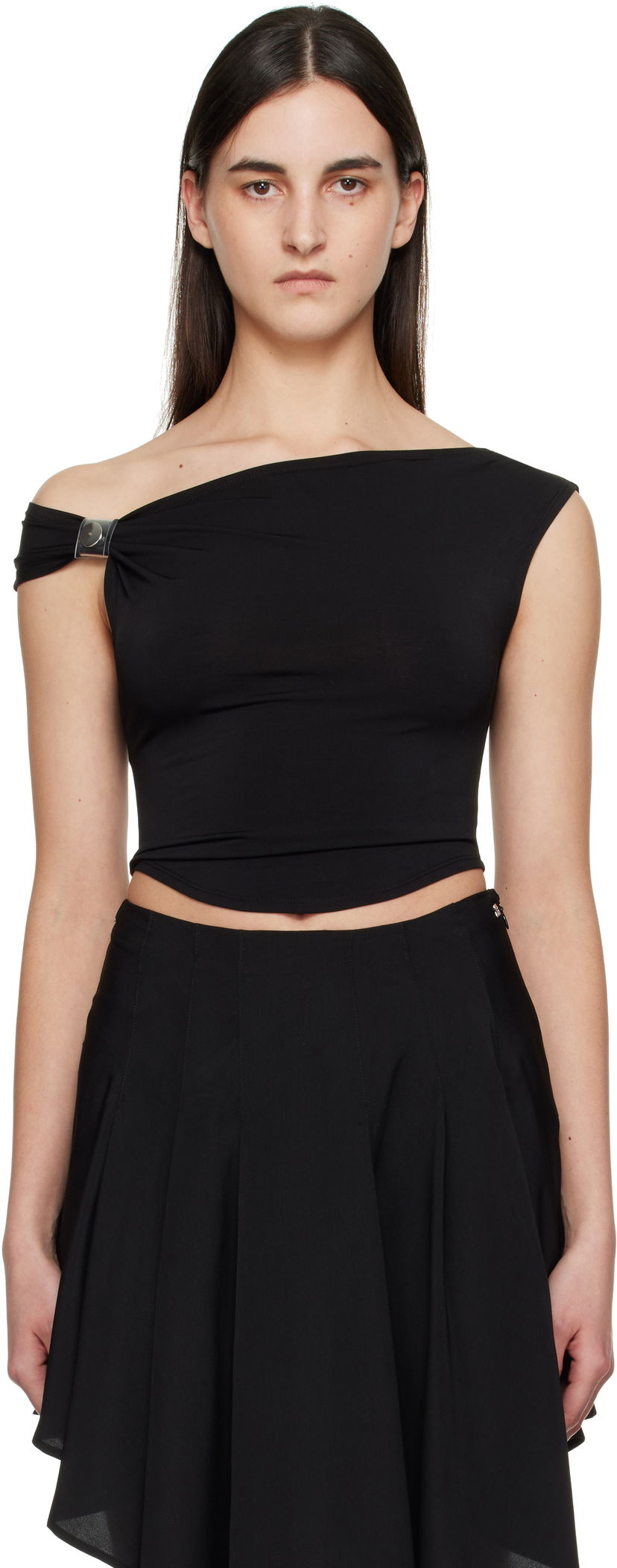 Crop top Miaou Miaou Arielle Off Shoulder Top Musta | 7125SVIBLK