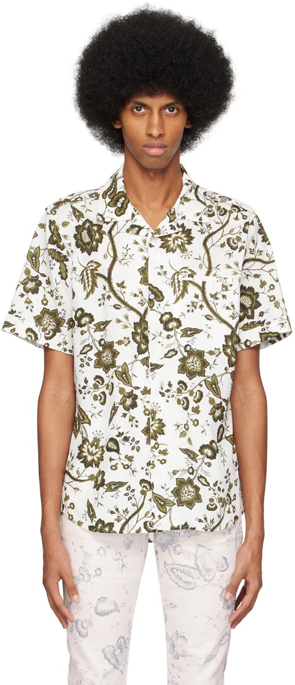 Paita Erdem Erdem Grayson Floral-Print Shirt Valkoinen | MS23_519MNPWCP GRAYSON SHIRT