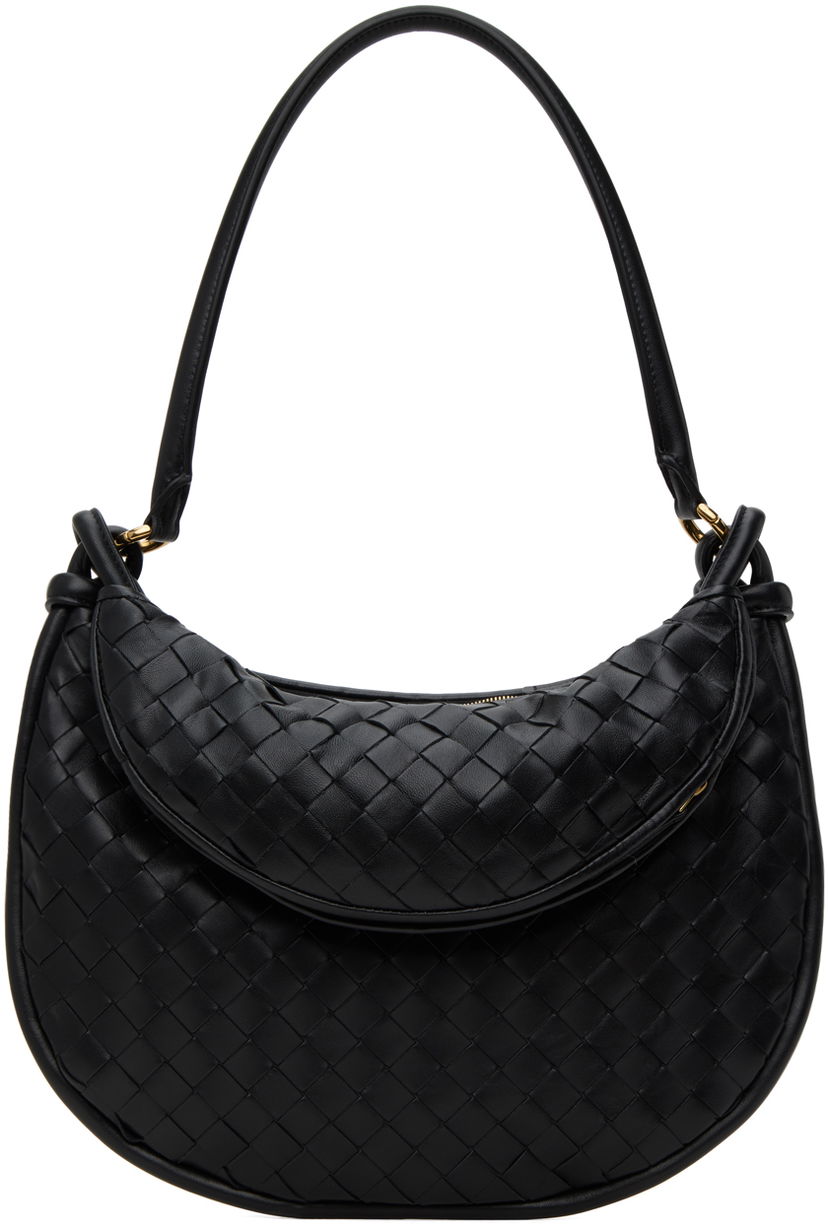 Olkalaukku Bottega Veneta Medium Gemelli Leather Shoulder Bag Musta | 764281 VCPP1